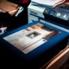 Printing machine and paper on table